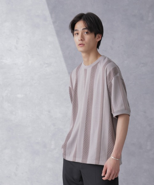 「NANO universe」 半袖Tシャツ M グレー系その他4 メンズ