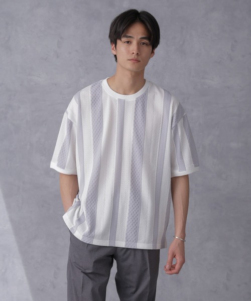 「NANO universe」 半袖Tシャツ M グレー系その他4 メンズ