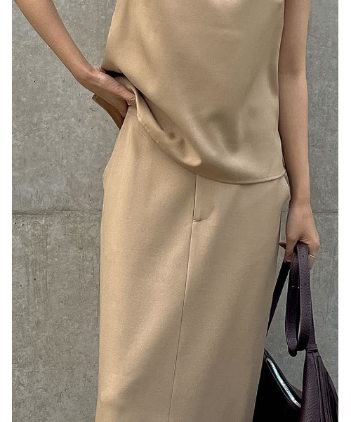 「Re:EDIT」 ロングスカート LARGE ベージュ レディース_画像6