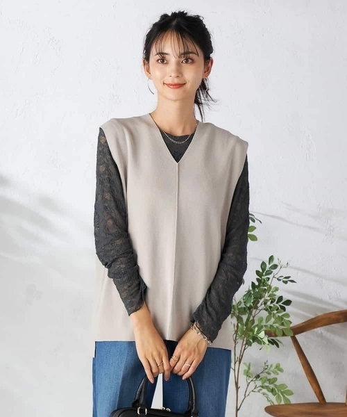 ショーワ出品 a.v.v（アー・ヴェ・ヴェ） ベスト ジレ Vネックニットベスト