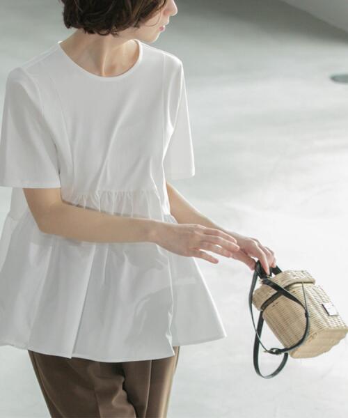 「OPAQUE.CLIP」 半袖チュニック 42 チャコールグレー レディース_画像6