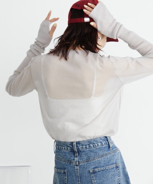 「Auntie Rosa Holiday」 長袖ニット FREE グレー レディース_画像4