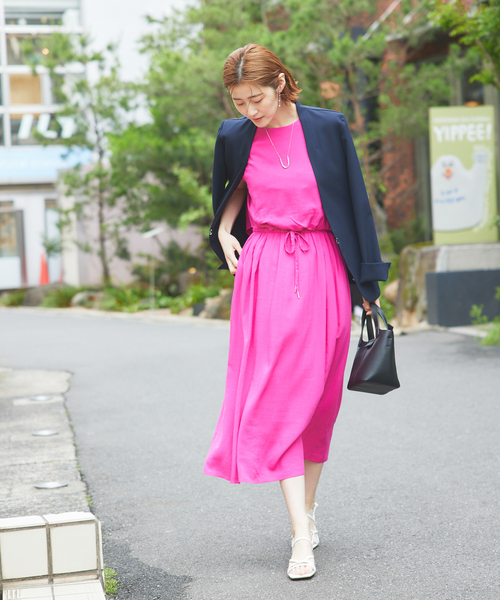 「abahouse mavie」 半袖ワンピース フリー ブルー レディース_画像6