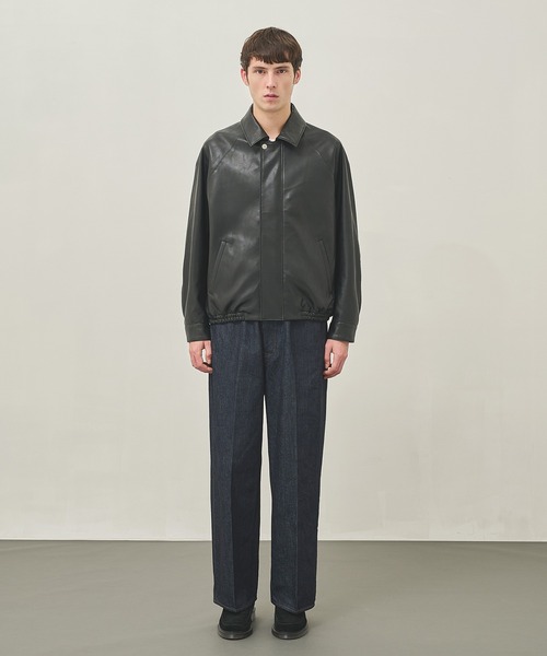 LEATHER BLOUSON/ブルゾン 本革 ソフト ラム ブルゾン 本皮 メンズ シングル アウター 革ジャン