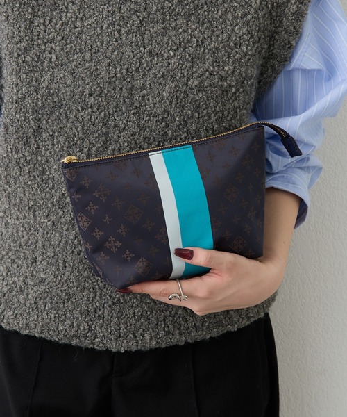 russet（ラシット） ポーチ ラインプリントポーチ M レディース