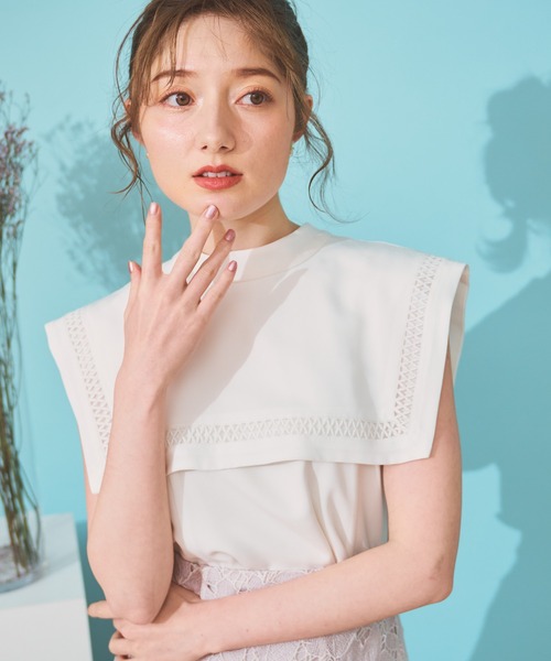 「NOELA」 ノースリーブブラウス フリー ベージュ レディース_画像9