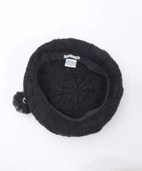 axes femme(アクシーズ ファム) 帽子 ベレー帽 コサージュ付きニット axes femme(アクシーズ ファム) 帽子 ベレー帽 コサージュ付きニット
