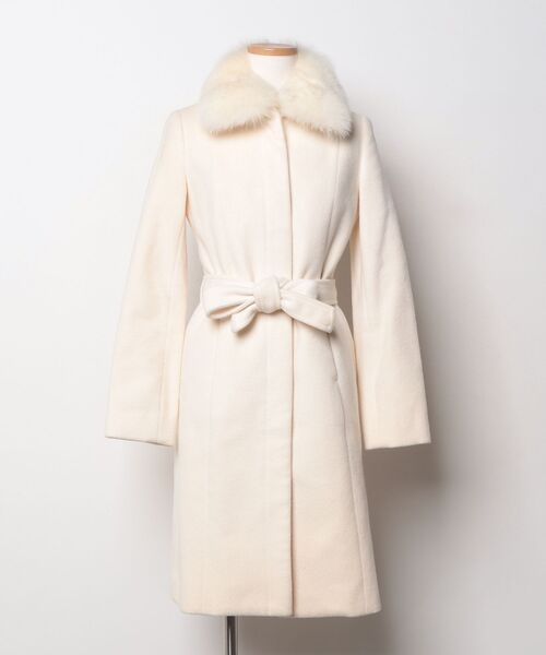 ベージュ ウールコート スタンドカラー斜め前立てウールコート – weMALL