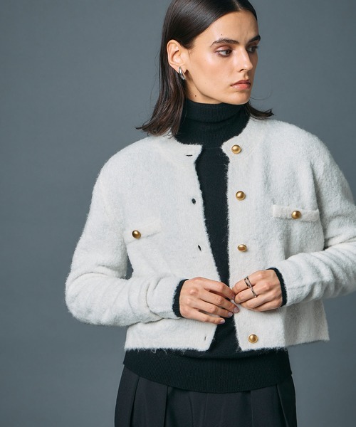 N.O.R.C ニット セーター ブークレーショートニットジャケット