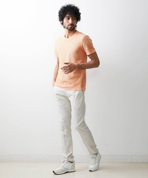 「MICHEL KLEIN HOMME 」 半袖Tシャツ LARGE ライトブルー メンズ_画像3