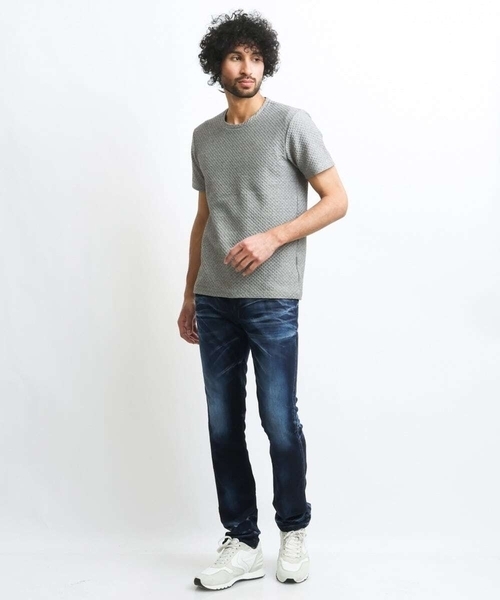 「MICHEL KLEIN HOMME 」 半袖Tシャツ LARGE ライトブルー メンズ_画像9