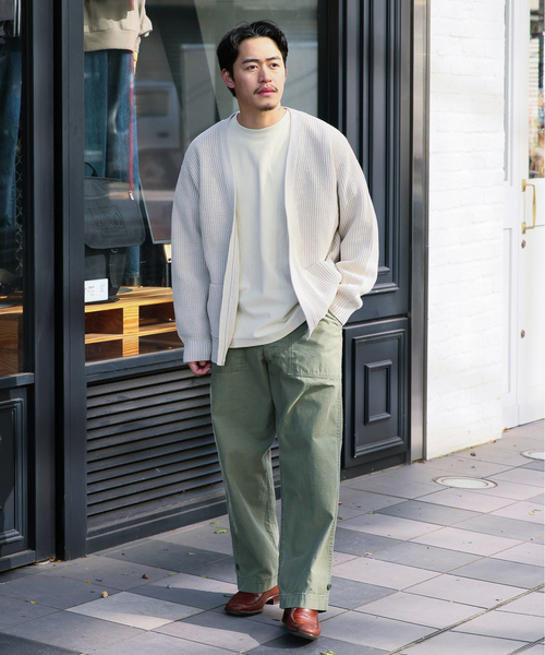 「B.C STOCK」 ニットカーディガン MEDIUM アイボリー メンズ_画像3