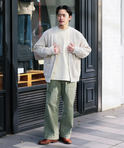 「B.C STOCK」 ニットカーディガン MEDIUM アイボリー メンズ_画像4