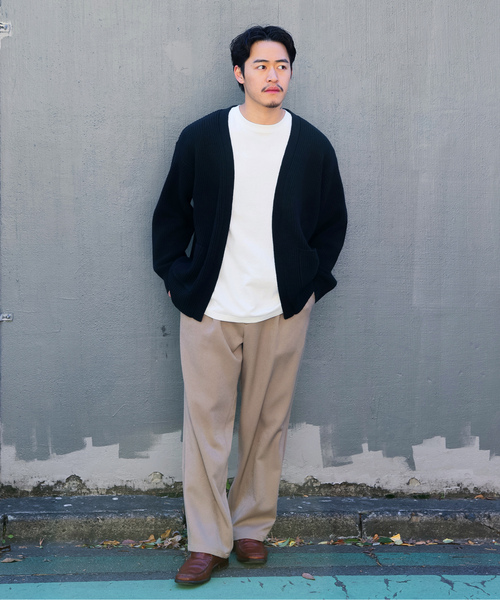 「B.C STOCK」 ニットカーディガン MEDIUM アイボリー メンズ_画像8