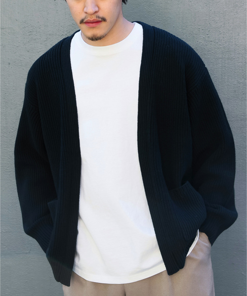 「B.C STOCK」 ニットカーディガン MEDIUM アイボリー メンズ_画像9