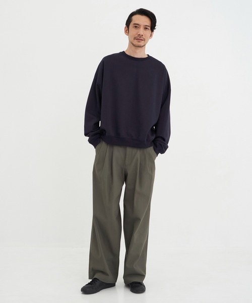 トレーナー スウェット 「MARKAWARE」HUGE SHORT SWEAT／スラックスに合う，360度美シルエットショートスウェット メンズの画像