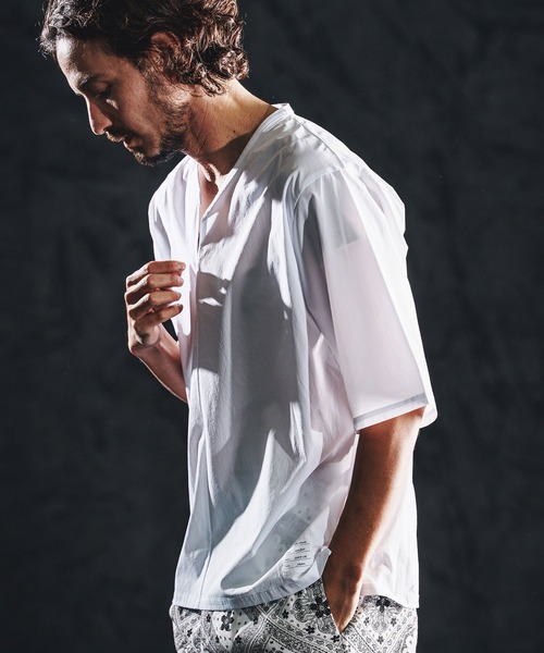 wjk reluxe tシャツ mt10162-cool touch key neck pullover キーネック