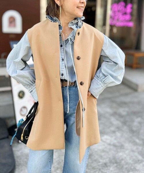 Rie Miller（リエミラー） ブラウス シャツ 「RM denim」フリル