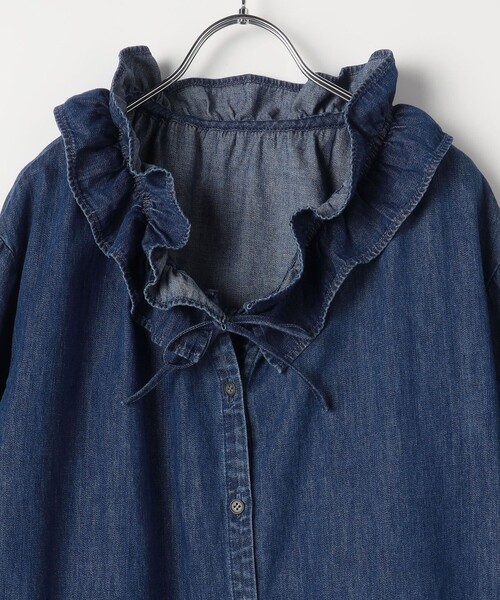 Rie Miller（リエミラー） ブラウス シャツ 「RM denim」フリル
