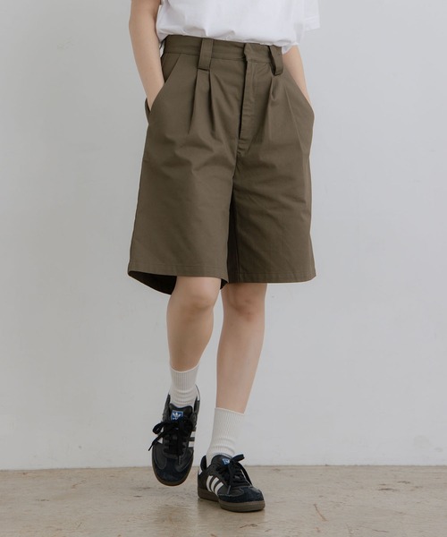 flaner ワイドパンツ ハーフパンツ パンツ 短パン Loose tack half