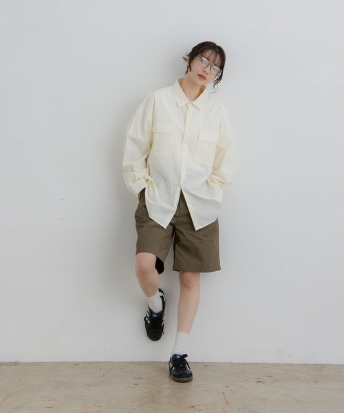 flaner ハーフパンツ ワイドパンツ パンツ Loose tack half pants