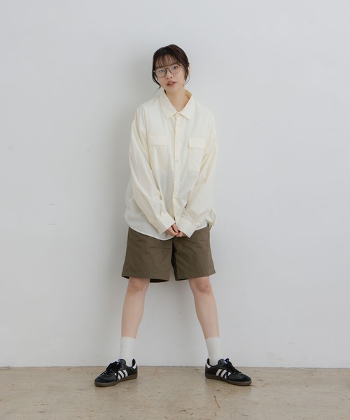 flaner ハーフパンツ ワイドパンツ パンツ Loose tack half pants