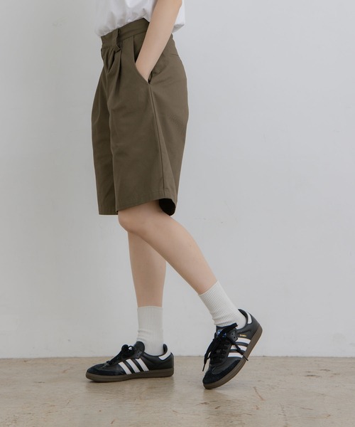 flaner ハーフパンツ ワイドパンツ パンツ Loose tack half pants