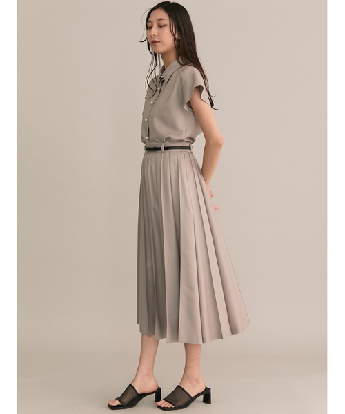 「TONAL」 プリーツスカート 38 グリーン レディース_画像2