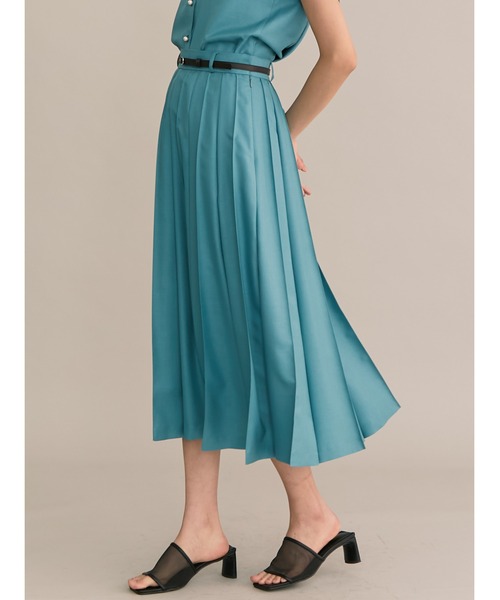 「TONAL」 プリーツスカート 38 グリーン レディース_画像7