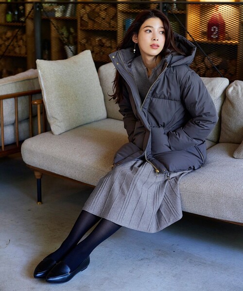 「Tiaclasse」 ニットワンピース 9号 チャコールグレー レディース_画像9