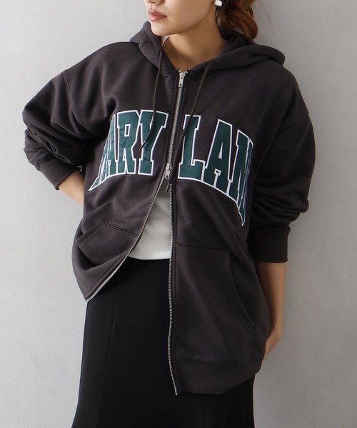 SpRay（スプレイ） パーカー 貼付ロゴダブルZIPパーカー レディース