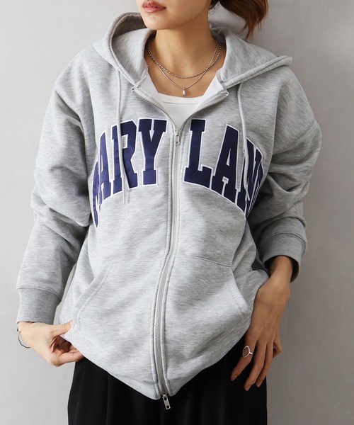 SpRay（スプレイ） パーカー 貼付ロゴダブルZIPパーカー レディース