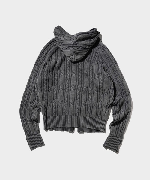 Camphor wood ドライバーズニットフーディー Camphor wood セーター ニット brushed check drivers knit jacket