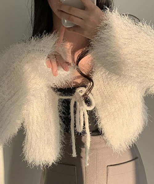 「Ulysses」 「DouDou」ニットカーディガン F ホワイト レディース_画像5