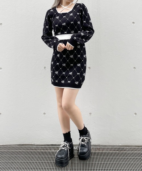 「abc une face」 ニットワンピース FREE ホワイト系その他 レディース_画像2