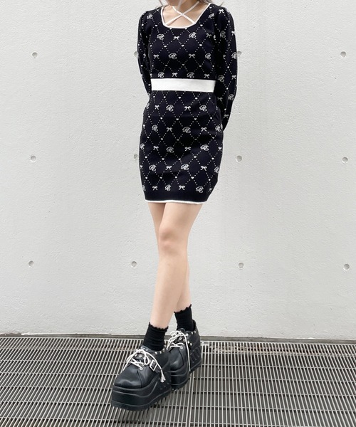 「abc une face」 ニットワンピース FREE ホワイト系その他 レディース_画像3