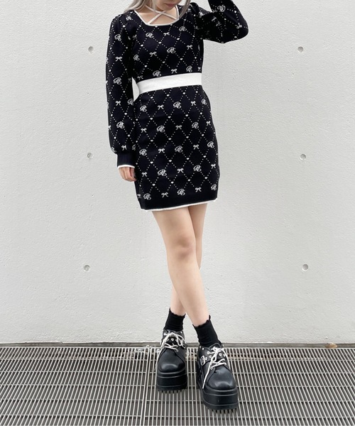 「abc une face」 ニットワンピース FREE ホワイト系その他 レディース_画像4