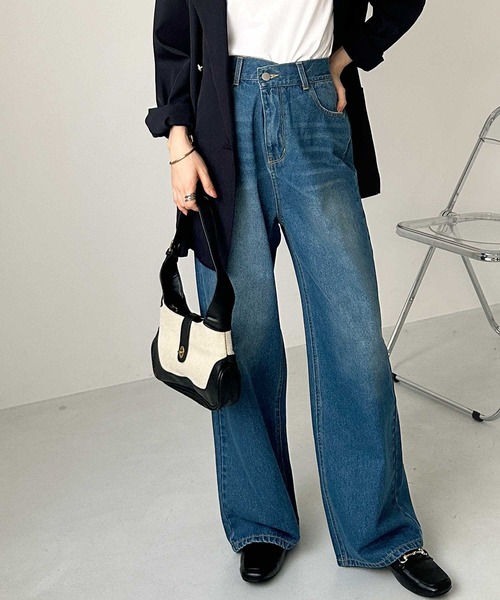 「GeeRA」 デニムパンツ X-LARGE ネイビー レディース_画像3