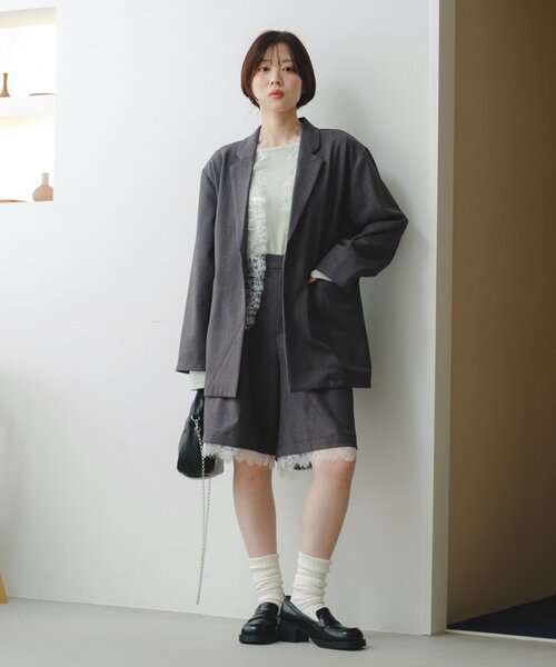 Kastane（カスタネ） パンツ SETUPレースハーフパンツ レディース