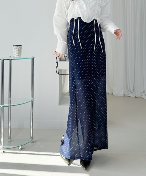 Ada. スカート シアー ドット ロング スカート : ZOZOTOWN Yahoo!店