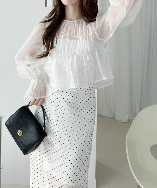 Ada. スカート シアー ドット ロング スカート : ZOZOTOWN Yahoo!店