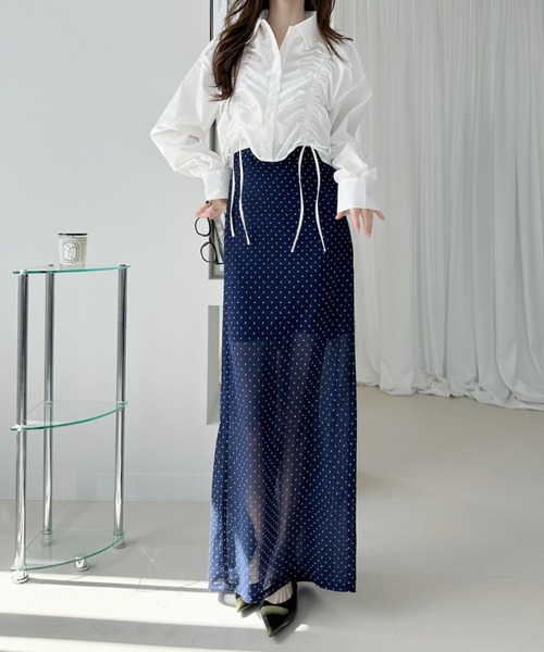 Ada. スカート シアー ドット ロング スカート : ZOZOTOWN Yahoo!店