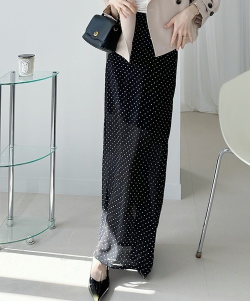 Ada. スカート シアー ドット ロング スカート : ZOZOTOWN Yahoo!店