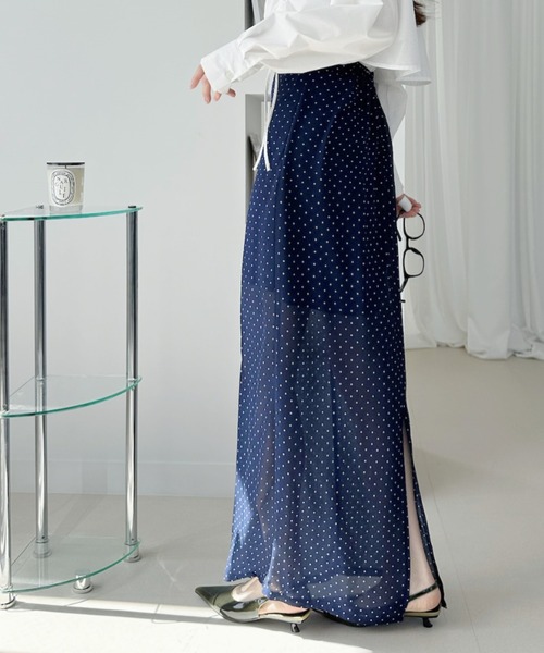 Ada. スカート シアー ドット ロング スカート : ZOZOTOWN Yahoo!店
