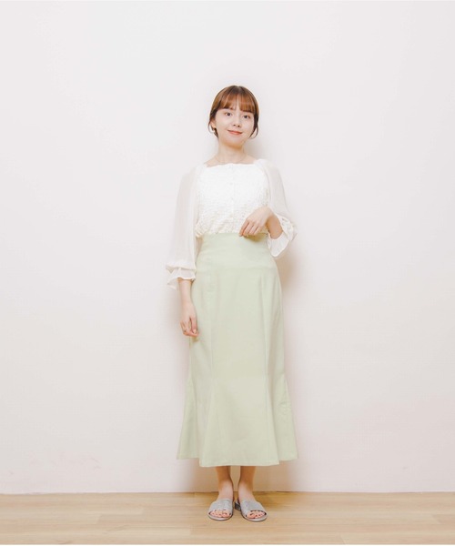 「flower」 フレアスカート MEDIUM グリーン レディース_画像4