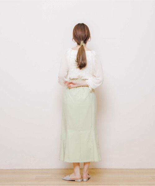 「flower」 フレアスカート MEDIUM グリーン レディース_画像6