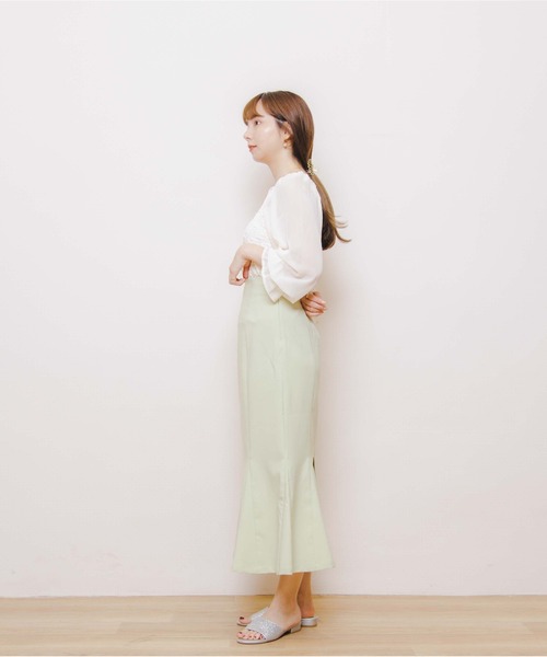 「flower」 フレアスカート MEDIUM グリーン レディース_画像7