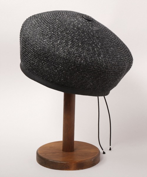 【カシラ】ボリューム ビッグ リボン メタル ロゴ ペーパー ハット グレージュ CA4LA（カシラ） 帽子 ベレー帽 REVERSIBLE LPB BERET メンズ