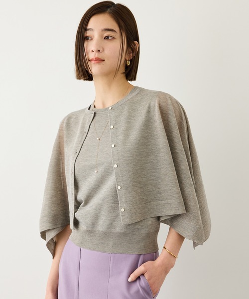 ROPE'（ロペ） tシャツ LEVITA レイヤードニットプルーオーバー(ケープ
