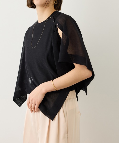 ROPE'（ロペ） tシャツ LEVITA レイヤードニットプルーオーバー(ケープ
